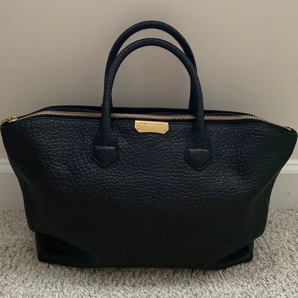 Black Leather Burberry Satchel